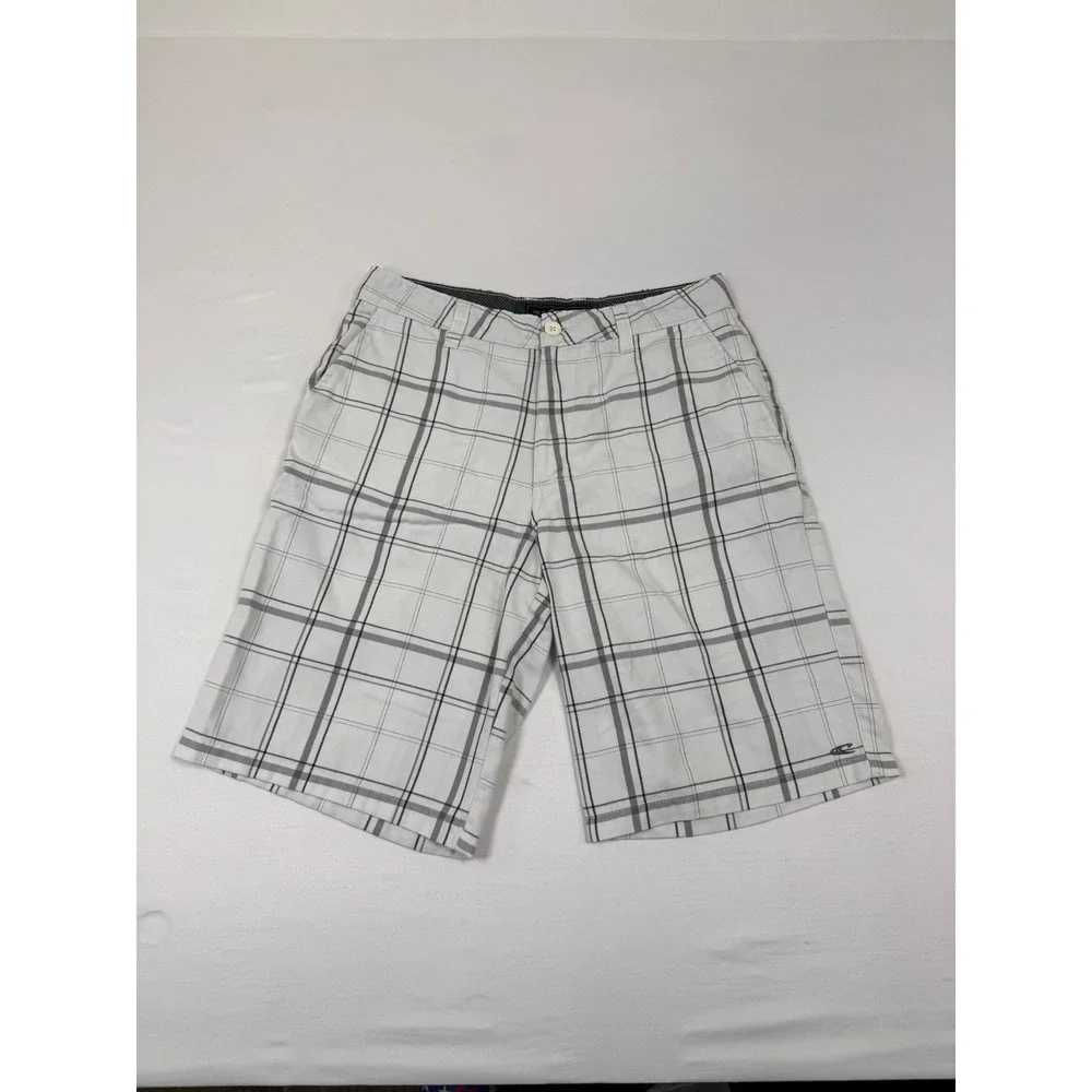 ONeill Sterling Mens Plaid Shorts White Grey Black Size 32 Casual Surf‎ Summer